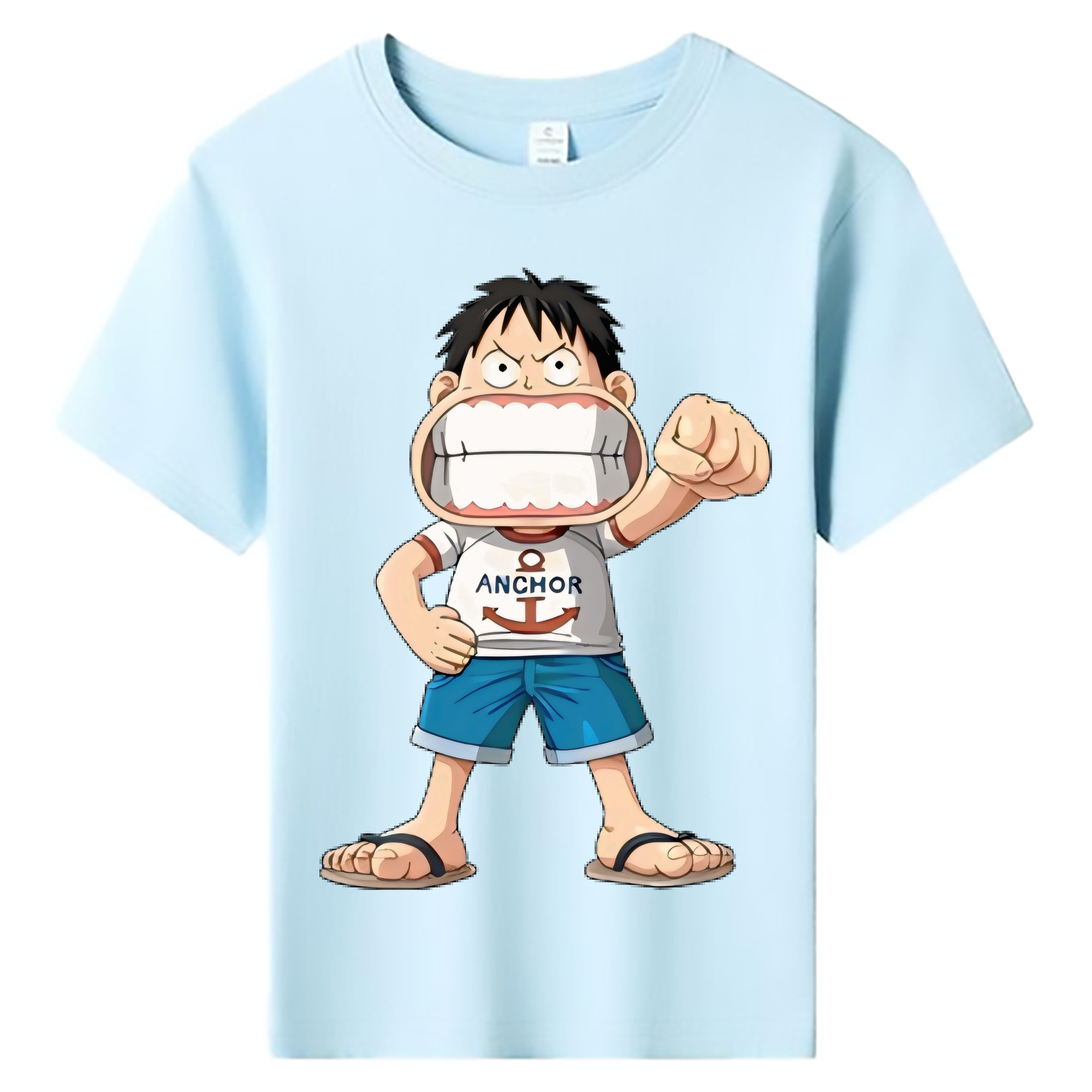 （画像用） ワンピース モンキー・D・ルフィ ONE PIECE Monkey D. Luffy 綿100％キッズTシャツ（フロントプリント）